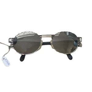 𝅺CAZAL Vintage Deadstock 90s Y2K Silver Retro Round Aviator Frame Sunglasses﻿